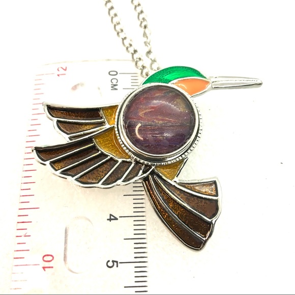 Hummingbird Necklace Handmade 20mm snap gingersnap SN20 display - Picture 2 of 6
